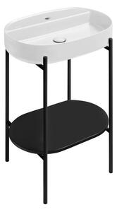 Sapho Sapho, piedestal PUNO cu chiuveta 600x860x396mm, negru, SKA590-2-01