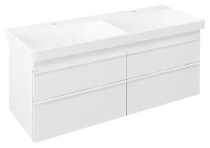 Sapho Sapho, dulap chiuveta dubla SITIA 116x50x44,1cm, 4x sertare, alb mat, SI120-3131