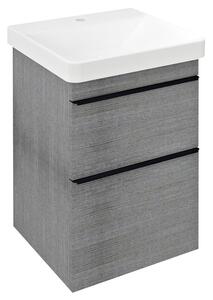 Sapho Sapho, dulap lavoar SITIA 46,4x70x44,2cm, 2x sertare, stejar argintiu, SI050-1111