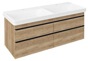 Sapho Sapho, dulap chiuveta dubla SITIA 116x50x44,1cm, 4x sertare, stejar Alabama, SI120-2222