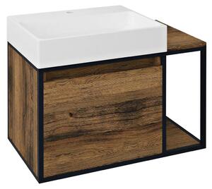 Sapho Sapho, dulap lavoar SKARA 80x49,5x46,5cm, stejar negru mat/collingwood (CG003), CG003-1919