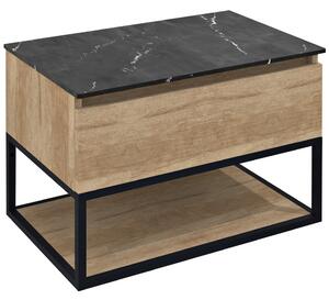 Sapho Sapho, dulap lavoar SKARA 80x50x45cm, negru mat/stejar alabama, CG008-2222