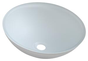 Sapho Sapho, chiuvetă din sticlă gravată TELICA, diametru 42 cm, alb, TY181W