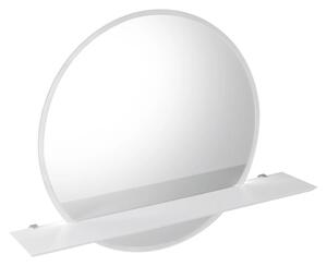 Sapho Sapho, oglindă rotundă cu iluminare din spate LED VISO diametru 60 cm cu raft, mat alb, VS060-01
