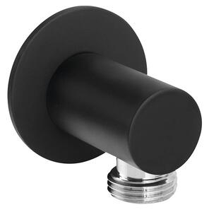 Sapho Sapho, Priză de duș, capac rotund, subțire, negru mat, SG202NE