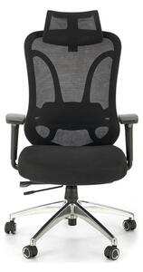 Scaun birou GILBERTO, negru/crom, stofa clasica/metal, 70x64x121/129 c