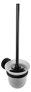 Sapho Sapho, umeraș pentru perii WC X-ROUND BLACK, sticlă de lapte, mat negru, XR303B