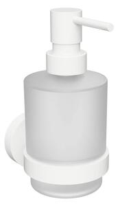 Sapho Sapho, dozator de săpun X-ROUND WHITE 200ml, sticlă de lapte, mat alb, XR103W