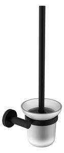 Sapho Sapho, umeraș pentru perii WC X-ROUND, sticlă de lapte, mat negru, XR323B