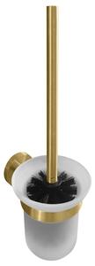 Sapho Sapho, perie de perete WC X-ROUND GOLD, bol din sticlă de lapte, auriu mat, XR303GB