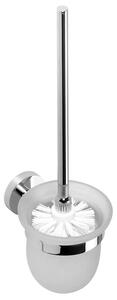 Sapho Sapho, perie de perete WC X-ROUND, bol din sticlă de lapte, crom, XR303