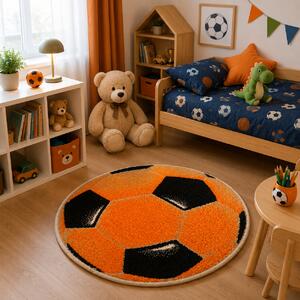 Covor Kolibri, Rotund, Minge Fotbal, 67x67 cm, 2300 gr mp