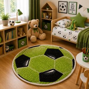 Covor Kolibri, Rotund, Minge Fotbal, 67x67 cm, 2300 gr mp
