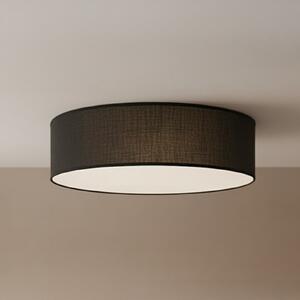 Milagro Lighting Plafonieră Marshall, negru, Ø 50 cm, metal/rattan, reglabil, Negru, Camera de zi / sufragerie, Lemn, Modern