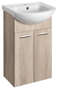Aqualine Sapho, dulap lavoar ZOJA 42x74x25cm, stejar platinat, 51144