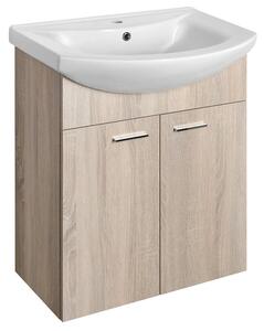 Aqualine Sapho, dulap lavoar ZOJA 61,5x74x32,5cm, stejar platinat, 2x usi, 51163