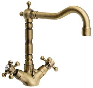 Sapho Sapho, Baterie de lavoar de sine stătătoare ANTEA cu gura retro cu priză, bronz, 3376