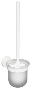 Sapho Sapho, umeraș pentru perii WC X-ROUND WHITE, sticlă de lapte, mat alb, XR303W