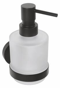 Sapho Sapho, dozator de săpun X-ROUND BLACK 200ml, sticlă de lapte, negru mat, XR103B