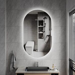 Erga Dalia, oglinda LED ovala 60x100cm, 3 culori de lumina, retroiluminare, placa incalzita anti-aburire, ERG-V01-Dalia-6010-CL