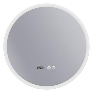 Erga Deam, oglinda LED rotunda 60cm, 3 culori de lumina, iluminare frontala, placa de incalzire anti-aburire, ERG-V01-Deam-6060-CL