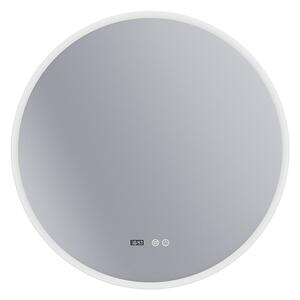 Erga Deam, oglinda LED rotunda 90cm, 3 culori de lumina, iluminare frontala, placa de incalzire anti-aburire, ERG-V01-Deam-9090-CL
