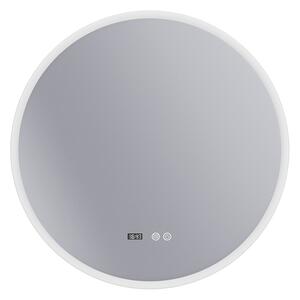 Erga Deam, oglinda rotunda LED 80cm, 3 culori de lumina, iluminare frontala, placa de incalzire anti-aburire, ERG-V01-Deam-8080-CL