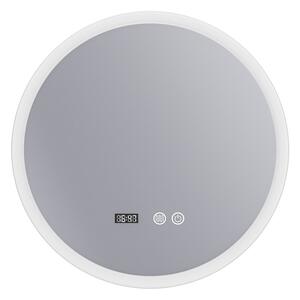 Erga Deam, oglinda rotunda LED 50cm, 3 culori de lumina, iluminare frontala, placa de incalzire anti-aburire, ERG-V01-Deam-5050-CL