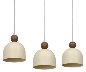 Milagro Lighting Lampă suspendată Timon, gri-maro/bej, lungime 60 cm, metal, cu 3 becuri, reglabil, Bej, Camera de zi / sufragerie, Metal, Modern