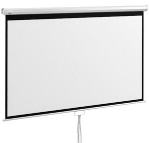 HOMCOM Ecran Proiector 100", 16:9, Montaj Perete/Tavan, Material Mat Premium, Blocare Automată, 221x124 cm, Alb | Aosom Romania