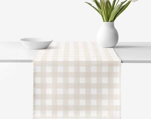Goldea napron de masă 100% bumbac - carouri latte 20x120 cm