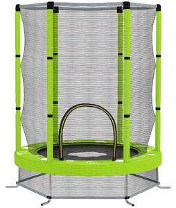 AIYAPLAY Trambulină pentru Copii 3-6 Ani cu Plasă de Siguranță, Փ140x190 cm, Verde | Aosom Romania