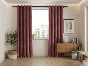Perdea opaca ELVIO VELVET 140x250 cm, roz vechi. Agatat: Inele metalice