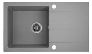 Kuchinox Shire, chiuvetă din granit cu 1 cameră cu scurgere 760x440x185 mm, gri, LAV-SBS_511Y