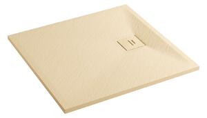 Erga Hyper, cadă de duș SMC 80x70x2,6 cm + sifon, bej mat, ERG-V06-SMC-7080S-BG