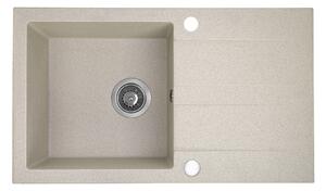 Kuchinox Shire, chiuvetă din granit cu 1 cameră cu scurgere 760x440x185 mm, bej, LAV-SBS_411Y