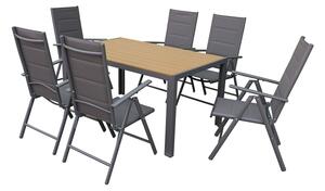 Set de grădină Verona Wood din aluminiu pentru 4 persoane Garden Point gri