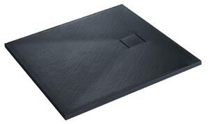 Erga Hyper, cadă de duș SMC 100x70x2,6 cm + sifon, negru mat, ERG-V06-SMC-7010S-BK