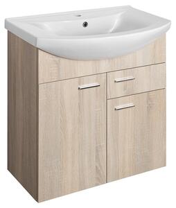 Aqualine Aqualine, dulap lavoar ZOJA 71,5x74x34cm, stejar platinat, 51175