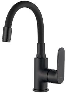 Kuchinox Dima, baterie lavoar cu gura flexibila h-280, negru mat, LAV-BQD_721D