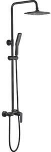 Kuchinox Dima, set de duș cu duș cu ploaie și duș manual, negru mat, LAV-PQD_70KB