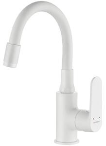 Kuchinox Dima, baterie lavoar cu gura flexibila h-280, alb mat, LAV-BQD_621D