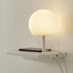 FARO BARCELONA LED lumina de perete Niko - suprafață încărcare inductivă stânga, reglabil, Alb, dormitor, Metal, Scandinavă