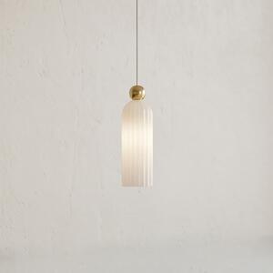 Maytoni Antic lampă susp., abajur de sticlă pe alb, reglabil, Auriu / Alamă, Camera de zi / sufragerie, Sticlă, Modern