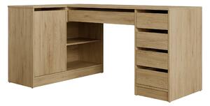 Birou de colt Comfivo Terros III, Stejar, PAL laminat, 76x158x98cm, 57.9 kg