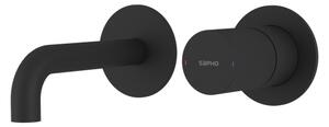Sapho Sapho, ULTRATAP Baterie de lavoar ascuns cu 2 elemente, duza 16 cm, negru mat, UT118TB