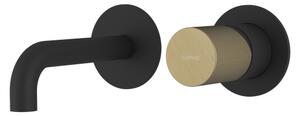 Sapho Sapho, ULTRATAP Baterie de lavoar ascuns cu 2 elemente, bec 16 cm, negru mat/auriu mat, UT118TBG