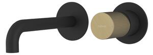 Sapho Sapho, ULTRATAP Baterie de lavoar ascuns cu 2 elemente, bec 20 cm, negru mat/auriu mat, UT018TBG