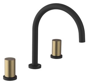 Sapho Sapho, baterie de lavoar ULTRATAP din trei piese, negru mat/auriu mat, UT017TBG