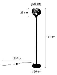 Lampa de podea design neagra 26 cm - Sarella